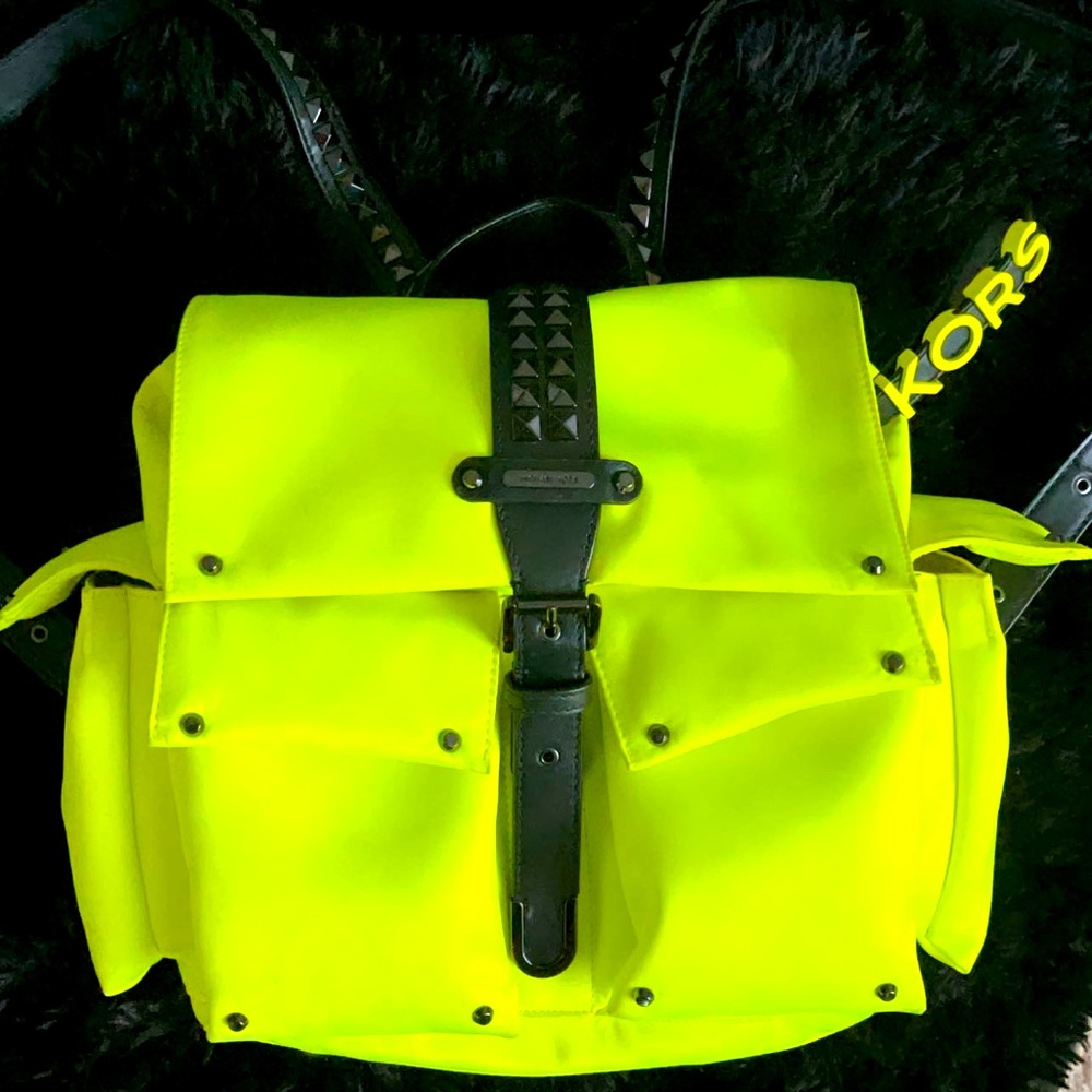 Neon MK studded backpack